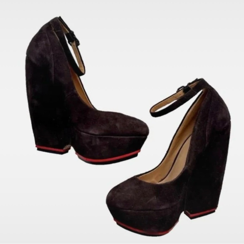 ✨🆕BNWOB!!L.A.M.B Gwen Stefani Havana Suede Wedges Size 8!NEVER WORN!✨